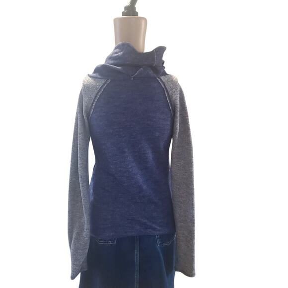 KUHL Size S Fitted Women's Viola Nova Pullover Cowl Neck Blue Heathered Hiking - Picture 4 of 10
